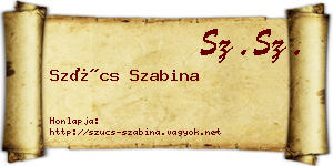 Szűcs Szabina névjegykártya
