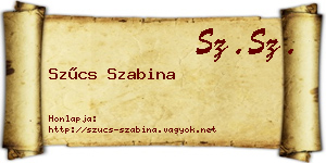 Szűcs Szabina névjegykártya